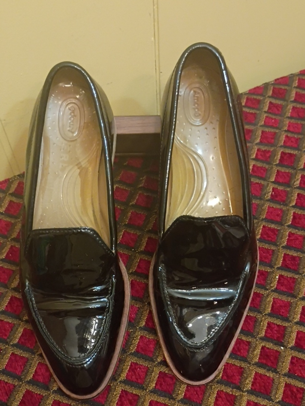 Women's Black Patent Loafers with Cushioned Insole